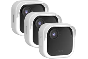QOPOTO Silicone Case Cover for All-New Blink Outdoor 4 (4th Gen) - Weatherproof Protective Skin Cover with Hat Brim for All-New Blink Outdoor 4 Smart Security Camera (White, 3 Pack)
