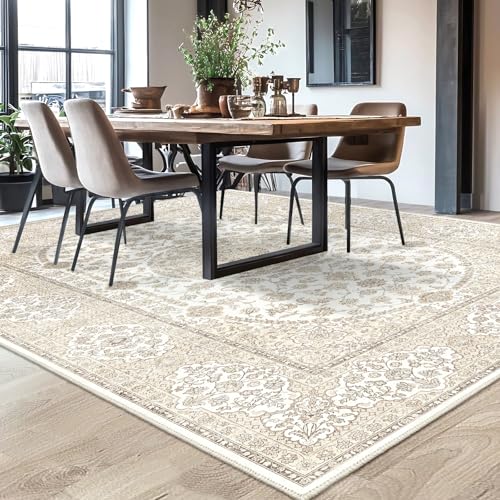 phonzenuo Large Rug 200x290cm, Low-Pile Indoor Printed Rugs, Home Decor Floor Carpet, Washable Vintage Area Rug，Persian Carpets Distressed Anti-slip Rug for Living Room