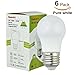 Homelek (6 Pack) 3 W LED Light Bulbs, Equivalent to 25W, E26 Base, G45/G14 Bulb, 250 lumens, Pure White 6500 Kelvin,Best for Bedrooms and Living Rooms