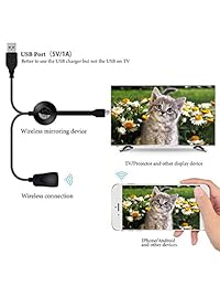 Dongle de pantalla WiFi, pantalla inalámbrica HDMI de 1080p Mini receptor para compartir vídeo HD soporte Miracast Airplay DLNA TV Stick para Android Mac iOS Windows