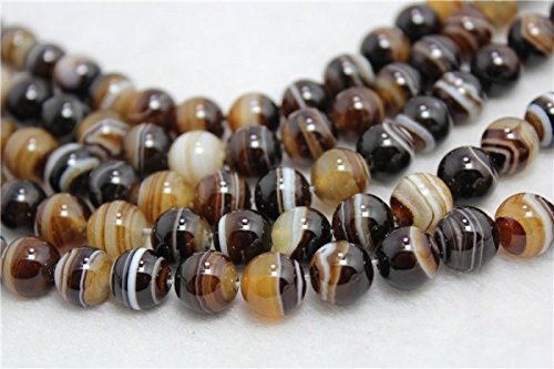 [Onyx Beads] Linsoir Beads 6mm Glossy Natural Stone Onyx Agate Round Striped Loose Beads 40cm/strand - Thumbnail 4