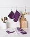 DII Basic Terry Collection Windowpane Dishtowel Set, 16x26, Eggplant Check, 4 Piece