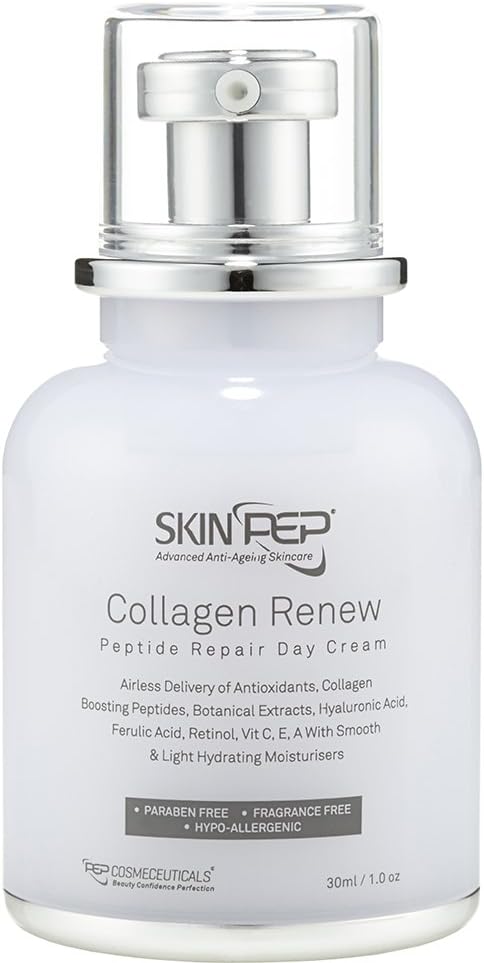 SkinPep Collagen Renew - Peptide Repair Day Cream 30ml - Skin moisturisers + Retinol + Hyaluronic Acid Serum + Vitamin C + Peptides - SkinPep Best Choice For Premium Quality Repair Cream