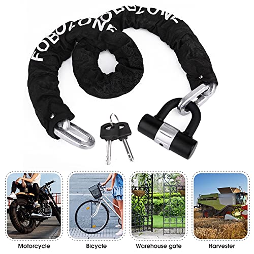 Heavy Duty Chain Lock, with ULock, Chain120cm Length x 12mm Dia,Made of Manganese Steel, Non