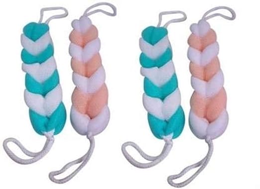 APS Enterprise - Set of 4 Nylon Body Scrubber Bath Loofah Sponges Puff Luffa Flannel