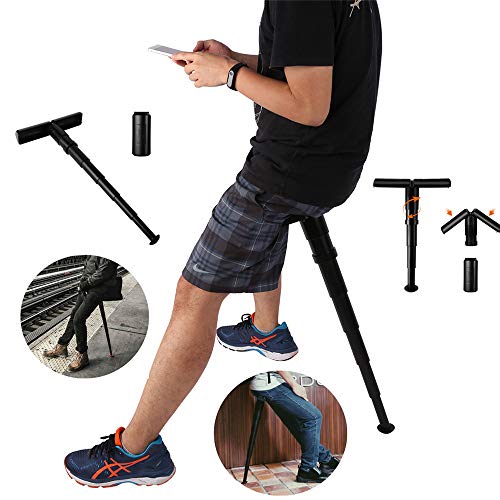 Aihan Outdoor Mini Seat Portable Seat Telescopic Folding Stool Adult for Waiting Gadget Subway Hiking Travel Lightweight Stool