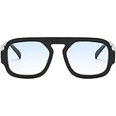 Retro Square Sunglasses Women Fashion Gradient Shades UV400 Men Punk Blue Green Sun Glasses N47