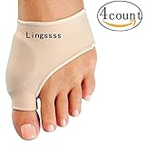 Bunion Corrector and Bunion Relief Sleeve with Gel Relief Pads, 2 Pair Orthopedic Bunion Corrector Brace Protector Bootie Toe Separator for Men Women Hallux Valgus Wear at Daytime Night after Surgery