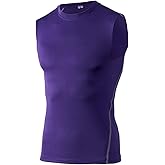 TopTie Men's Sleeveless Compression Shirt, Sports Base Layer Tank Top, Athletic Workout Shirt