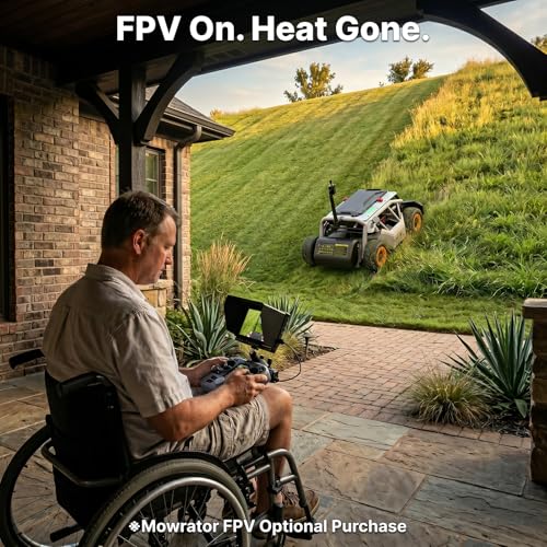 Mowrator S1 4WD 12Ah Remote Control Lawn Mower, All-Season Yard Care, 75% (37°) Slope Climbing, with Leaf Shredding Vacuum, 21" Width, 1.5–4.3" Cutting Height, Up to 0.75 Acres