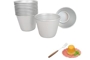 Proshopping Mini Popover Pans 12 PCS, Small Individual Aluminium Muffin Molds, Pudding Cup, Chocolate Molten Mould, Raspberry Souffle Baking Maker, Brownie Tumbler for Egg Tart, Cake, Size 2.2"x 1.85"