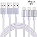 Xcords(TM) 3Pack 6Ft Nylon Braided Lightning to USB Syncing and Charging Cable Cord Fully Compatible with iPhone 7/ 7 Plus/ 6/ 6 Plus/ 6s/ 6s Plus /5/iPad/iPod and More(Silver)