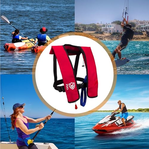VOGUCCLO | Manual Inflatable Life Jacket for Adults| Supports up to 330 lbs | Inflatable PFD Jackets for Adults|Kayak Life Vest | PFD Low Profile for Fishing Sailing | Jet Skiing