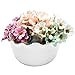 MyGift 10-Inch Wall-Mounted Scalloped Ceramic Succulent Planter Vase, White Wavy Flower Potsthumb 3