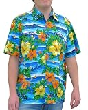 Squish Mens Hawaiian Shirt Classic Tropical Island Scene