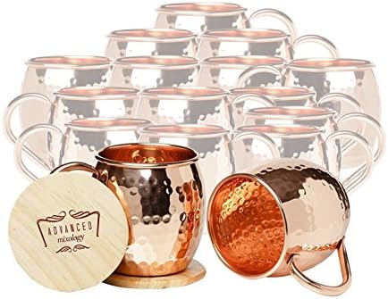Set of 16 Advanced Mixology Barrel Mugs (Copper Handle)
