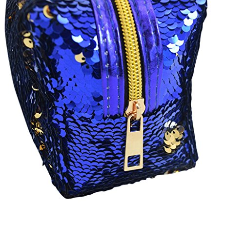 YJYdada Mermaid Sequin Pencil Case Cosmetic Makeup Coin Pouch Storage Zipper Purse Bag (Purple)
