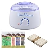 Rapid Melt Hair Removal Waxing Kit Electric Hot Wax Warmer with 4 Different Flavors Hard Wax Beans and Wax Applicator Sticks（Aloe vera,Lavender,Strawberry,Chocolate)