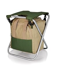 Juego de 5 herramientas de jardín para picnic con bolsa extraíble y asiento plegable., talla única , Verde