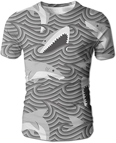 MIPU SHANGMAO Cartoon Shark Men's Baseball Sports Duplex Printing Tshirts 3D Printing Short Sleeves Tee