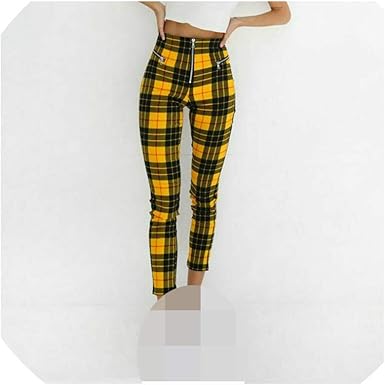 plaid trousers yellow