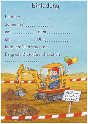 24-delars inbjudningsset * BAUSTELLE + BAGGER * i DIN A5 från Dol 