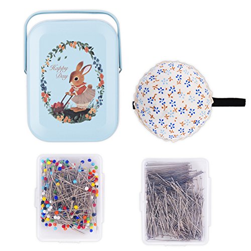 Sewing Pins And Dressmaker Pins,250PCS Stainless Steel Quilting Pins +250PCS Multi-color Glass Ball Head Straight Pins With A Tin Package And 1 PCS Pin Cushion. - Thumbnail 7