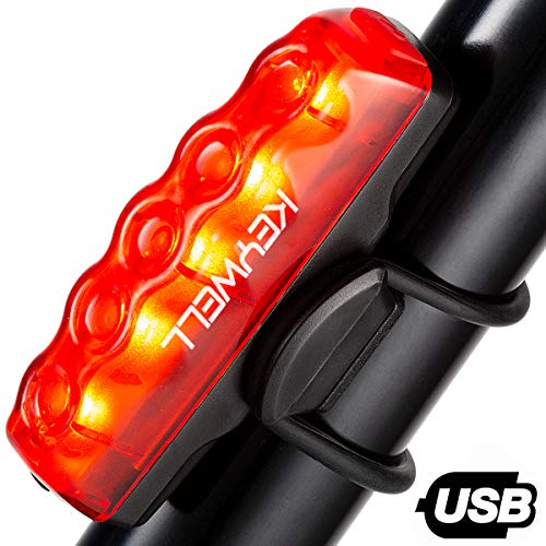 Keywell USB Rechargeable Bike Tail LightSuper Bright LED Bicycle Rear