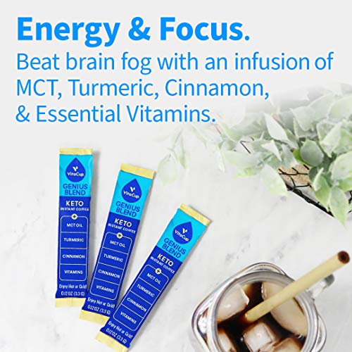 VitaCup Genius Instant Coffee Packets, Increase Energy & Focus, Keto