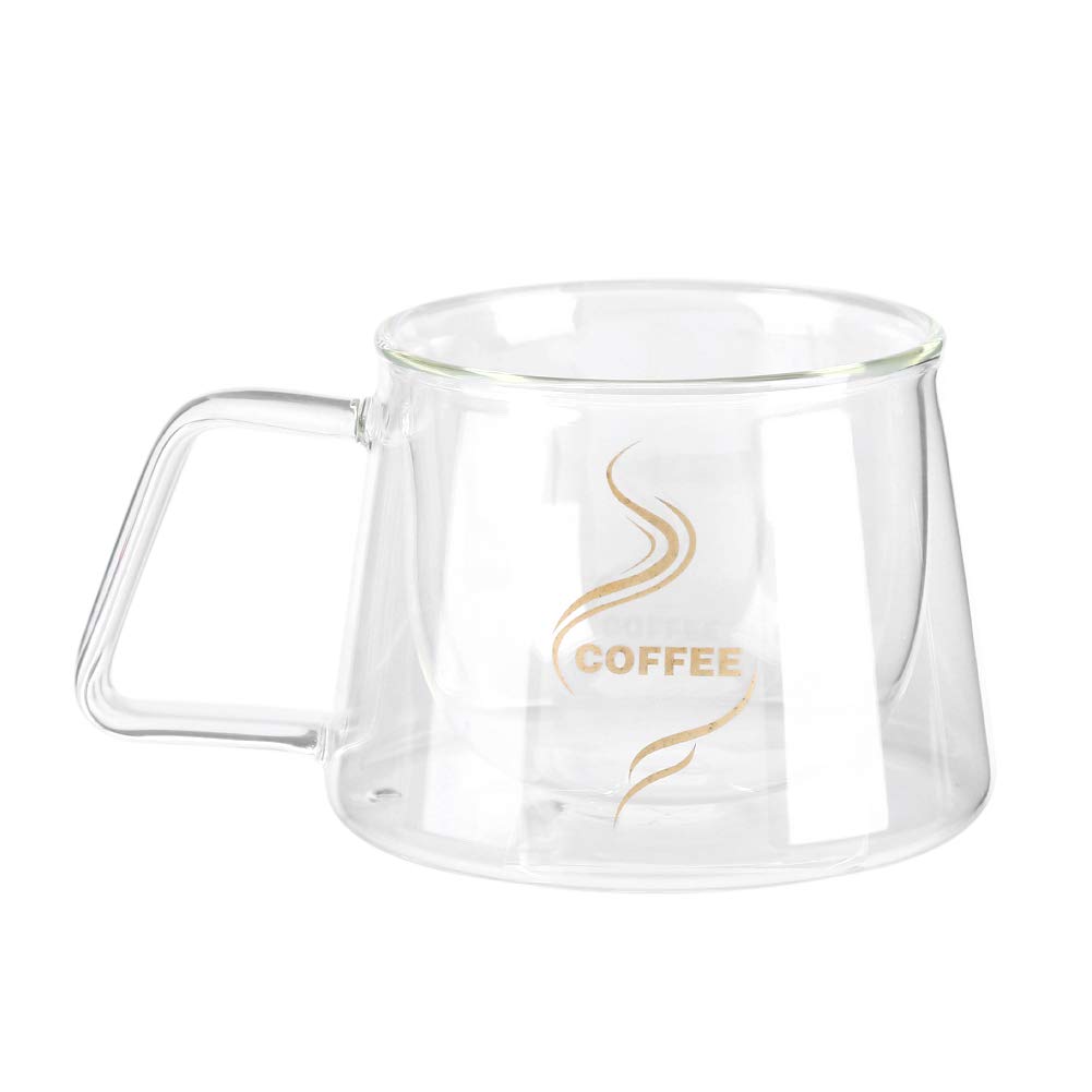 Double Wall Insulated Glasses Espresso Mug, Heat Resistant Mug with Handle Glassware, Perfect for Cappuccino, Latte, Macchiato, Tea