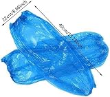 HOT BARGAINS 100 x Disposable Arm Sleeves Covers Blue Plastic Over sleeves view 4
