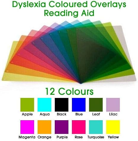 A4 / Ruler, Coloured Overlays Reading Aid & to Support Dyslexia & Irlen ...