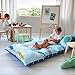 Butterfly Craze Futon Floor Bed Lounger Cover - King Size Cars Blue - Fits 5 King Pillows & Transforms Into Floor Mattress & Sleeping Pad - Machine Washable Polyester Cover