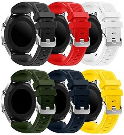 CSVK Compatible Samsung Galaxy Watch 46mm/Gear S3 Frontier/Classic Watch Band, Soft Silicone Replacement Sport Strap Wristband Bracelet for Samsung Gear S3 Frontier/S3 Classic Smart Watch