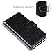 iPhone 6 Plus Case, iPhone 6S Plus Wallet Case, UrbanDrama Glitter Shiny Faux Leather Magnetic Closure Credit Card Slot Cash Holder Protective Case for iPhone 6 Plus, 5.5 Inch, Blue Black
