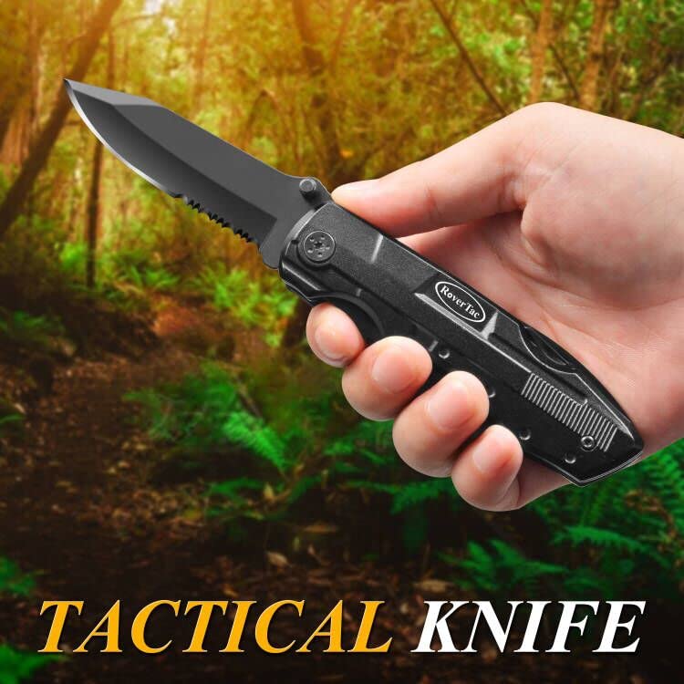 RoverTac Pocket Knife Multitool Folding Knife Stainless Steel Survival Camping Knife with Pliers
