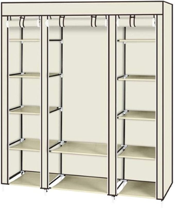 Whatyiu 69 Inch Portable Clothes Closet Wardrobe Storage Organizer with NonWoven