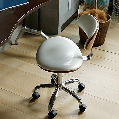 DESK CHAIR Nordic Pu Leather Coffee Swivel Computer Chair,Children Study Art Office Chair European Solid Wood Seat-White 40x49x81cm(16x19x32)