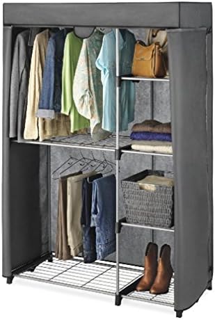 Double Rob Closet COVER Wardrobe Organizer Clothes Breathe Storage Hanging Rack