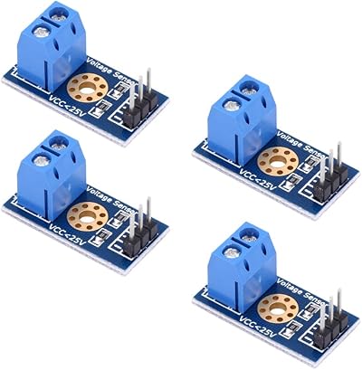 Akozon 4pcs 25V Voltage Sensor Module Board Max Detector Range 3-Terminal Set