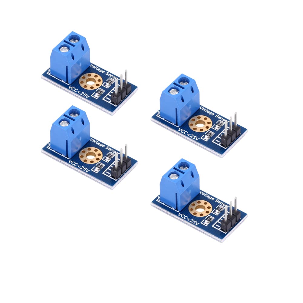Akozon 25V Voltage Sensor Modules Voltage Sensor Board 4pcs Max Voltage Detector Range 3-Terminal Sensor Module Set