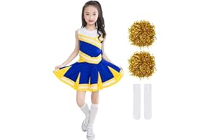 ACHIYI Little Girls' 2 Piece High School Cheerleading Uniform Costume Complete Outfit Cosplay Fancy Dress