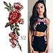 2PC Roses Floral Collar Sew Patch DIY Embroidered Sew Iron on Patch Applique Badge Chinese Style by Perman (11.0