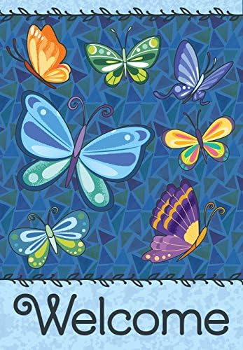 Eastif Welcome Butterfly Garden Flag Double Sided