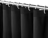 URAQT Shower Curtain PEVA 180x180cm Anti Mould Black 12 Hooks view 9