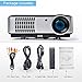 Movie Projector, BAALAND 2000 Lumens LED HD Multimedia Portable Projector with Speaker HDMI VGA USB for Home Office Support Laptop Smartphone