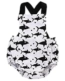 Moore Infant Baby Boy Girl Clothes Shark Romper Backless Bodysuit Outfits 0-18M (6-12 Months)