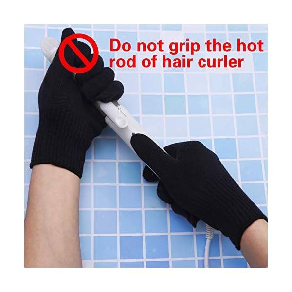 Aneco 4 Pieces Heat Resistant Gloves Hair Styling Gloves for Hair Styling Curling Iron and Curling Wand, Fit Most Hand…