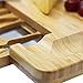 Kagura Bamboo Cheese Board Cracker Serving Cutlery charcuterie Set with Slide-Out Drawer Plate Knives kit - Large