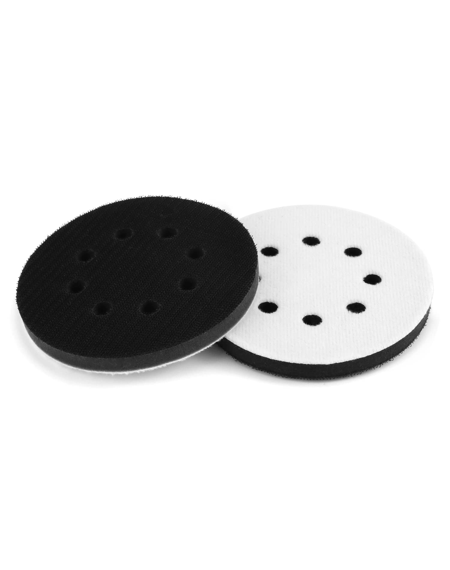 QWORK® 2PCS Soft Sponge Interface Pad for Eccentric Sanders, 125mm 8 Holes Hook & Loop Soft Pad Sanding Pad, Impact Resistant Low Noise